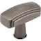 Jeffrey Alexander 1-9/16" Overall Length Brushed Pewter Rectangle Delgado Cabinet Knob 519BNBDL - alternate 1